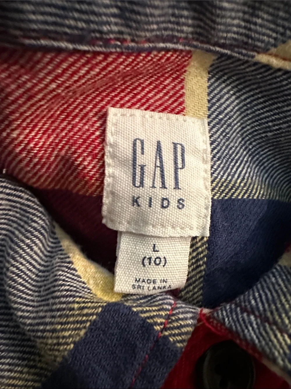 GAP Kids Plaid Shirt in Red, Navy & Cream